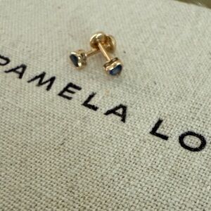 Pamela Love Gold Earrings with Blue Accents